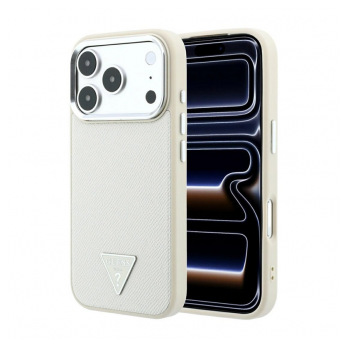 Maska Guess Grained Triangle Logo MagSafe za iPhone 17 Pro/ 18 Pro bez