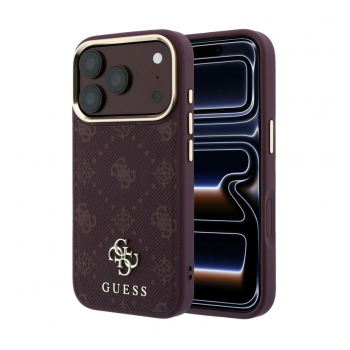 Maska Guess Peony 4G Small Logo MagSafe za iPhone 17 Pro Max/ 18 Pro Max bordo